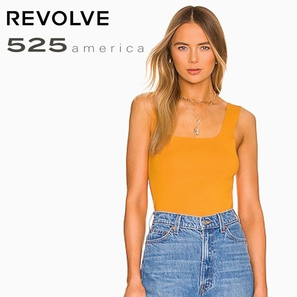 525 AMERICA Square Neck Tank in Turmeric From Revolve | XL - New With Tags